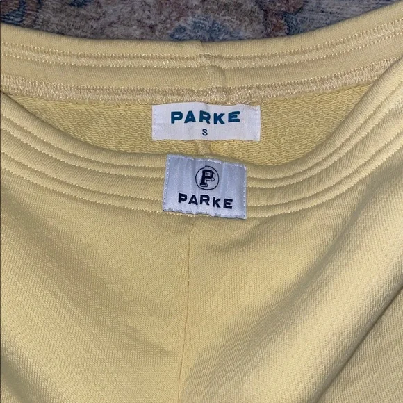 Parke Pale Yellow Women's terry cotton sweatshorts - Picture 2 of 10